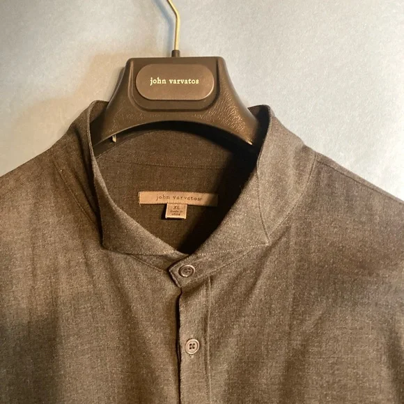 John Varvatos Extra Large Rough Edges Long Black Shirt. 36 inches in Length